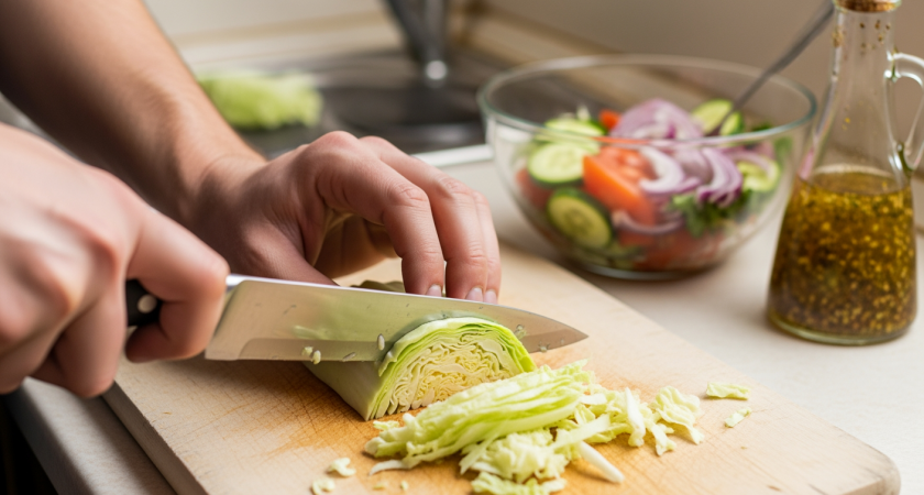 Хрустящий рецепт из пекинки с секретной заправкой: соседи уже неделю просятся на ужин, а муж просит добавки