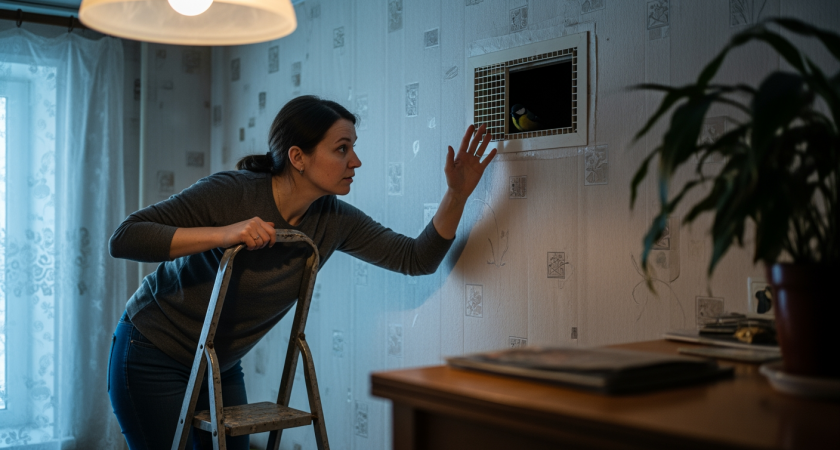 «Не крыса, а синичка»: пернатая гостья застряла в вентиляции на 24-м этаже в Реутове