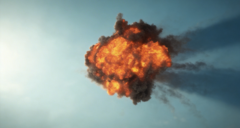 «Не менее трёх ярких вспышек»: серия мощных взрывов прогремела в пригороде Курска около 23:00