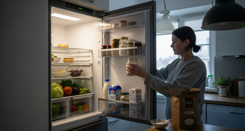 Забытый бабушкин трюк с солью в холодильнике решает проблему запахов раз и навсегда без лишних хлопот