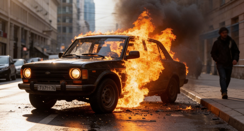 Взрыв автомобиля у административного здания в Москве: 50-летний бизнесмен выжил с ранением ноги