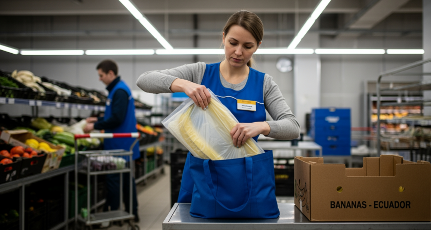 Скрытая тайна кассиров супермаркетов: зачем работники незаметно собирают маленькие пакеты из ящиков с бананами