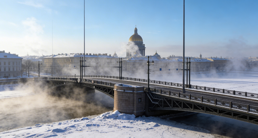 Рекорд холода: центр Петербурга замерз до -23,5°C впервые за всю зиму
