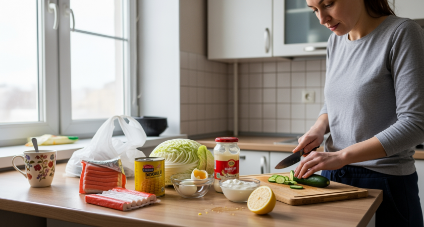 Мой секрет идеального Крабового салата с неожиданным ингредиентом заставляет домашних выпрашивать добавку