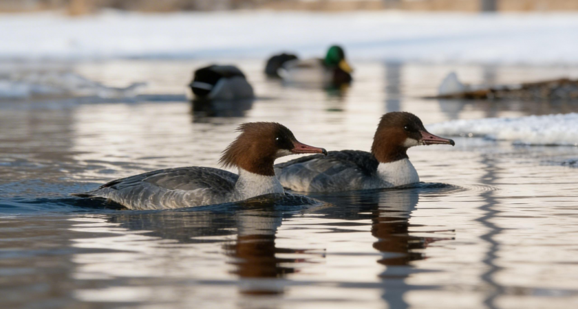Зубастые рыболовы в Сестрорецке: биологи заметили редких крохалей с острыми зубцами в клюве