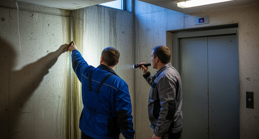 Вода с крыши затопила лифты и паркинг дома в Калининграде