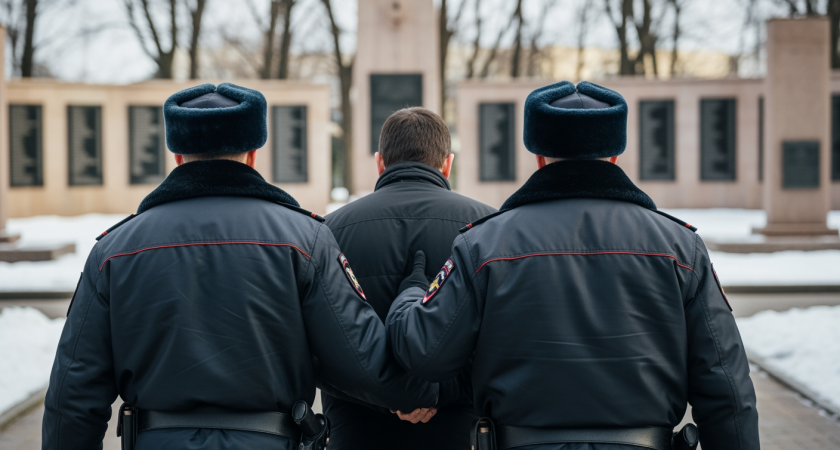 Пьяный калининградец грел ноги у Вечного огня после попытки прикурить