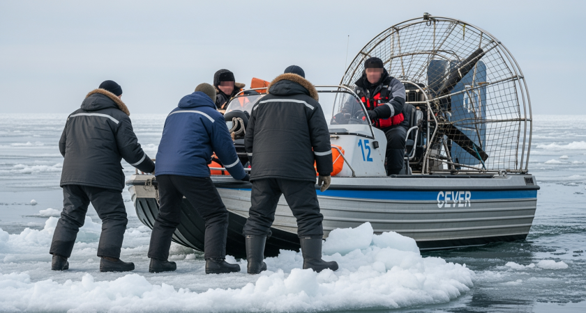 Льдина с 50 рыбаками унесена в море на Сахалине