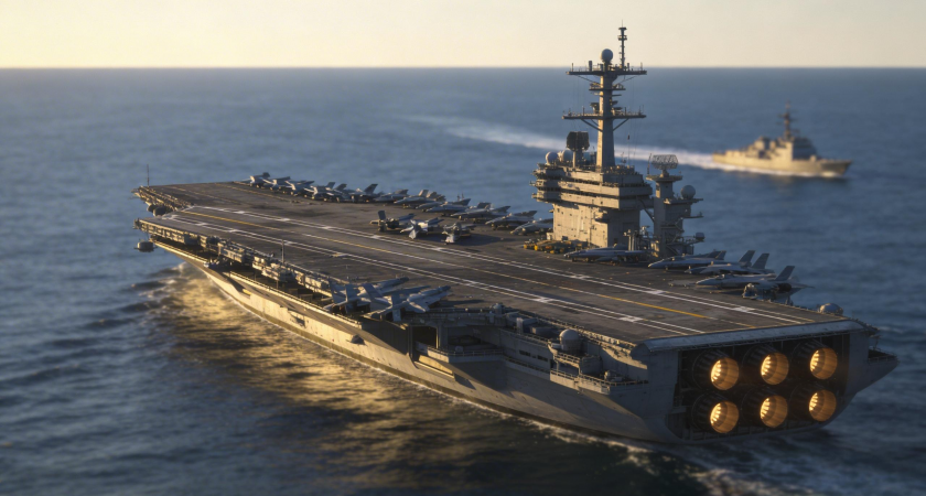 Американский авианосец «Авраам Линкольн» покинул позиции после ракетного удара Ирана