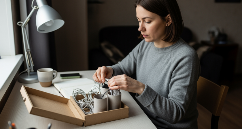 Простые втулки заменяют дорогие органайзеры и помогают навести порядок без лишних трат