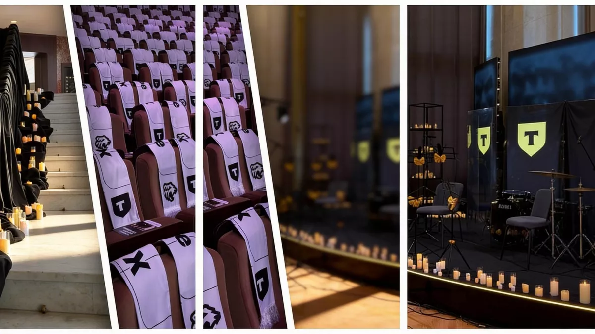 Челябинский театр драмы превратили в хоккейную арену со свечами и шарфами