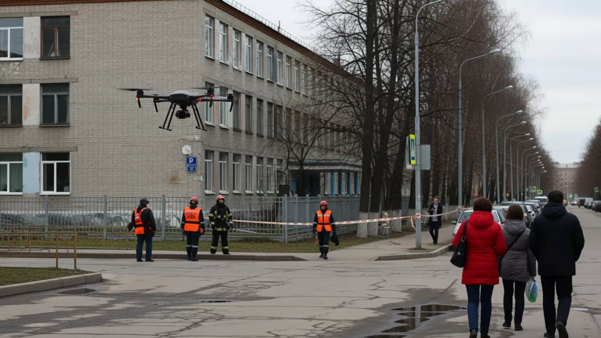 Обломки беспилотника со взрывчаткой упали на школу в Костроме