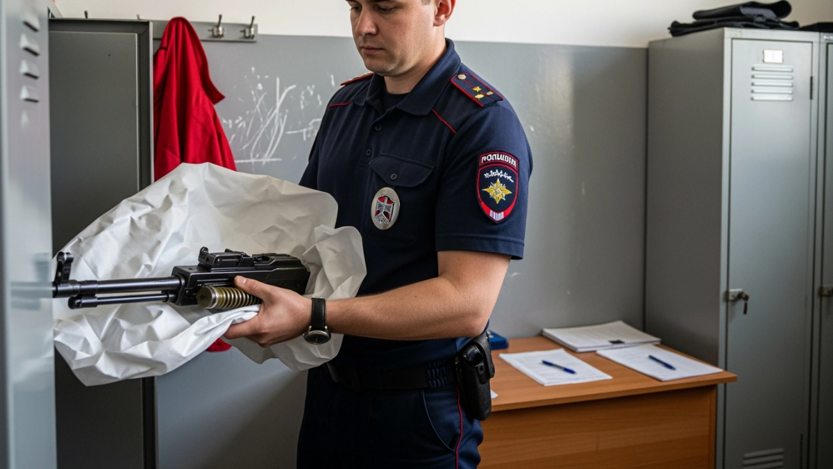 Пулемет Дегтярева в белой простыне нашли в шкафчике автосервиса