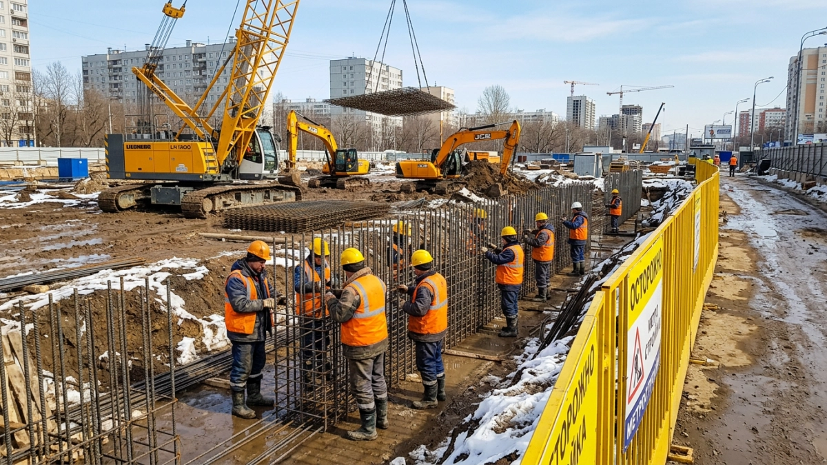 На станции метро Луганская начали возводить подземную стену в 524 метра