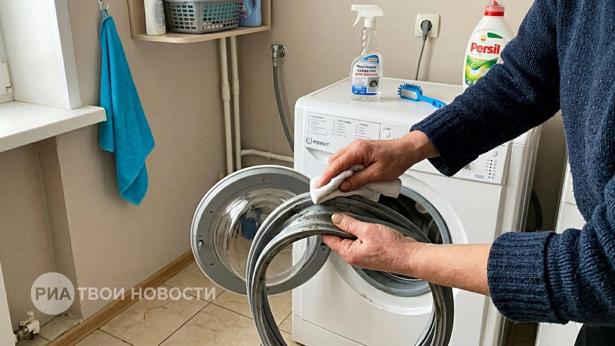 Мастер показал чем натереть резинку стиралки чтобы чернота исчезла за раз