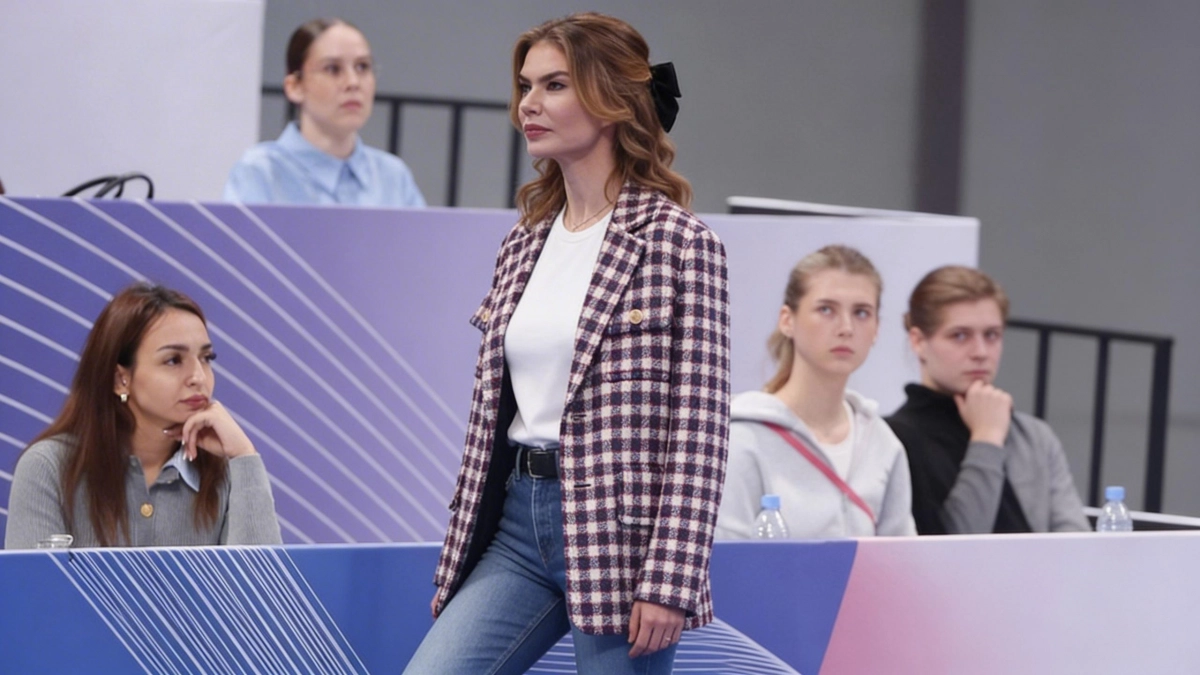 Алина Кабаева появилась на международном турнире в стильном образе с бантом