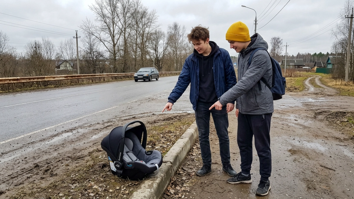 Подростки нашли брошенного у дороги младенца и привели полицию