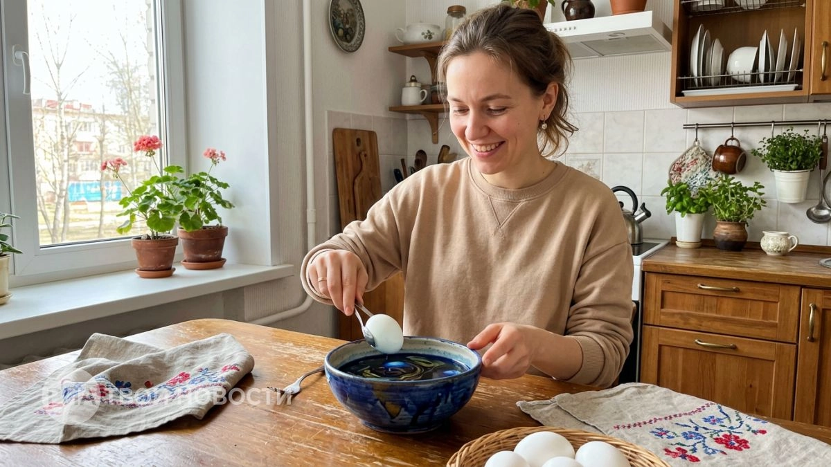 Покрасила яйца куркумой, каркаде и капустой — теперь вся корзинка как с картинки, а химии ноль