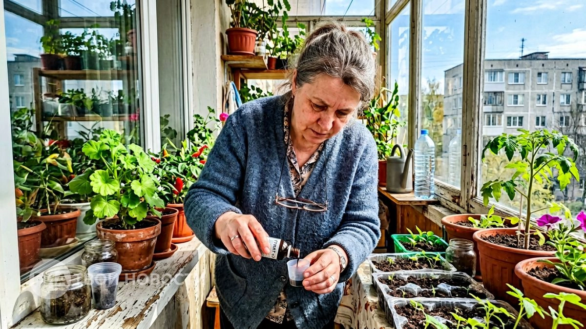 Подливаю всего ложку этого под рассаду в конце марта — и через неделю стебли толще карандаша даже без подсветки