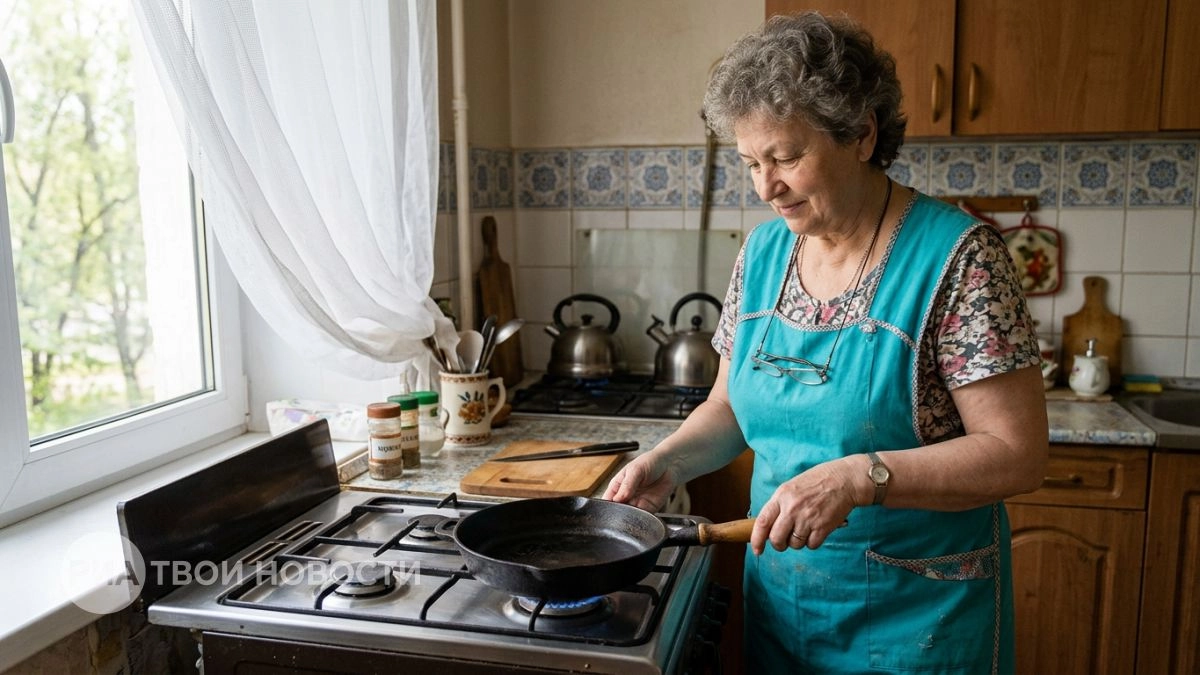 Залила сковороду этим раствором на час — нагар сам пошёл пластами, а я даже не скребла