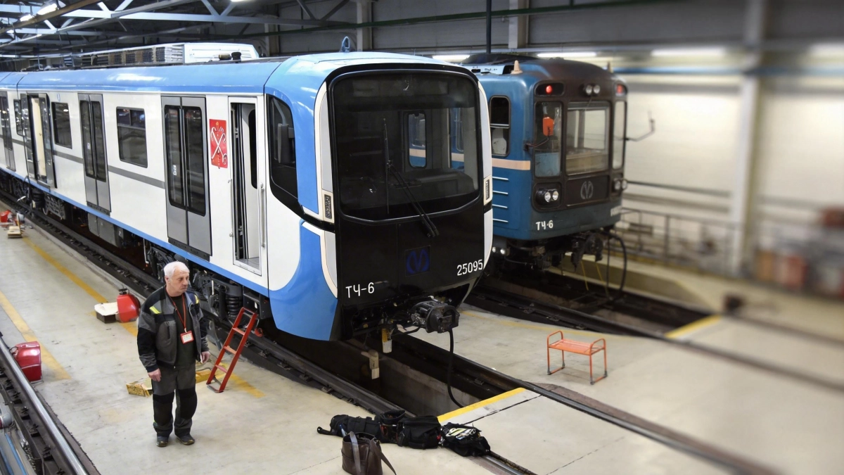 Синие «Балтийцы» вышли на вторую линию петербургского метро с умными экранами