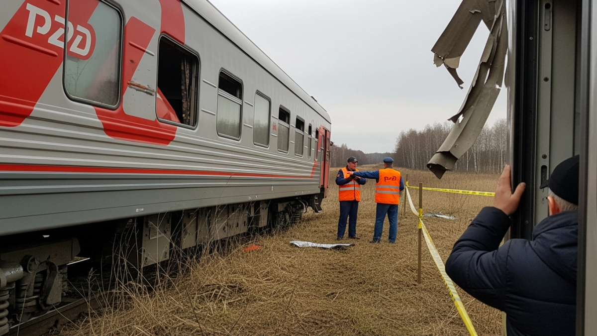 Пассажир выбрался через окно перевёрнутого вагона после схода поезда в Ульяновске