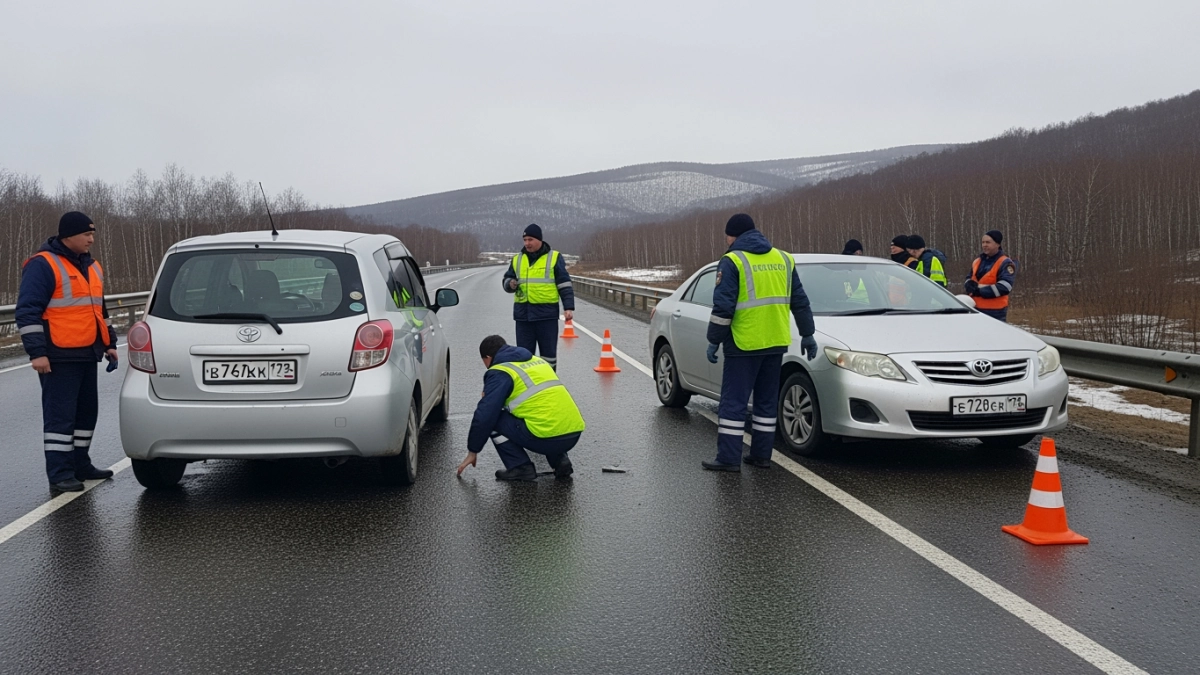 Toyota Ractis столкнулась с Toyota Corolla на трассе Южно-Сахалинск — Холмск: один погиб