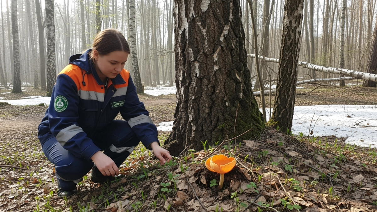 Жительница Подмосковья нашла в лесу гриб, похожий на птичье яйцо