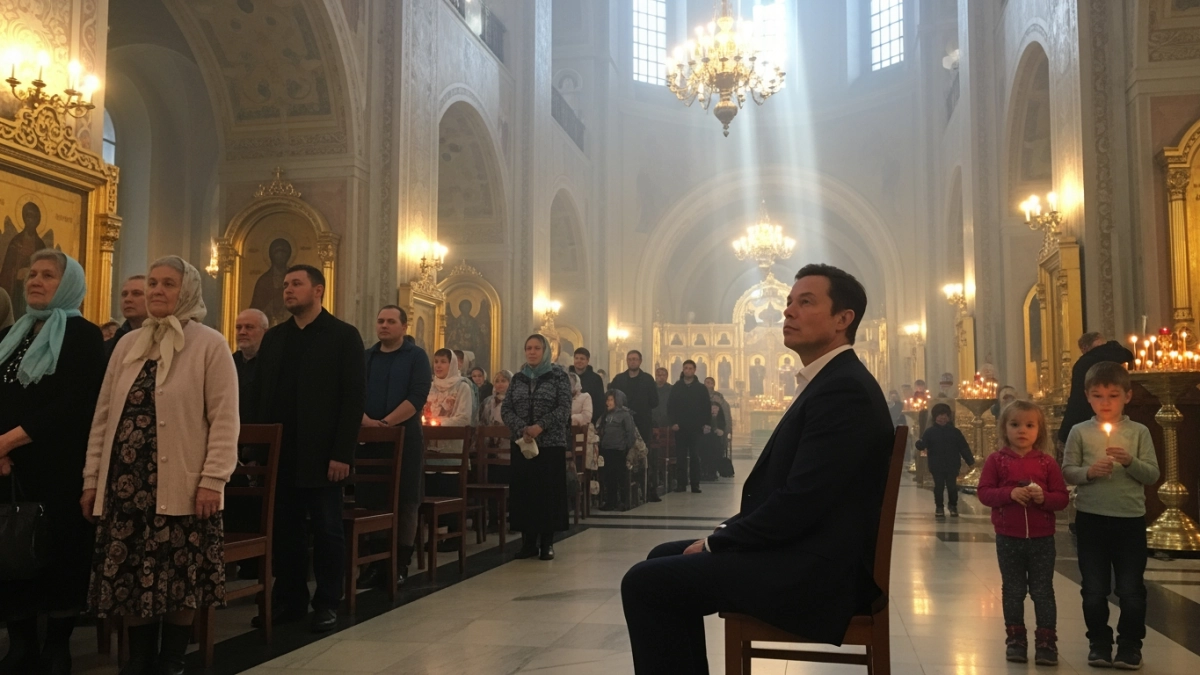 Отец Илона Маска занял почётное место в храме Христа Спасителя на Пасху