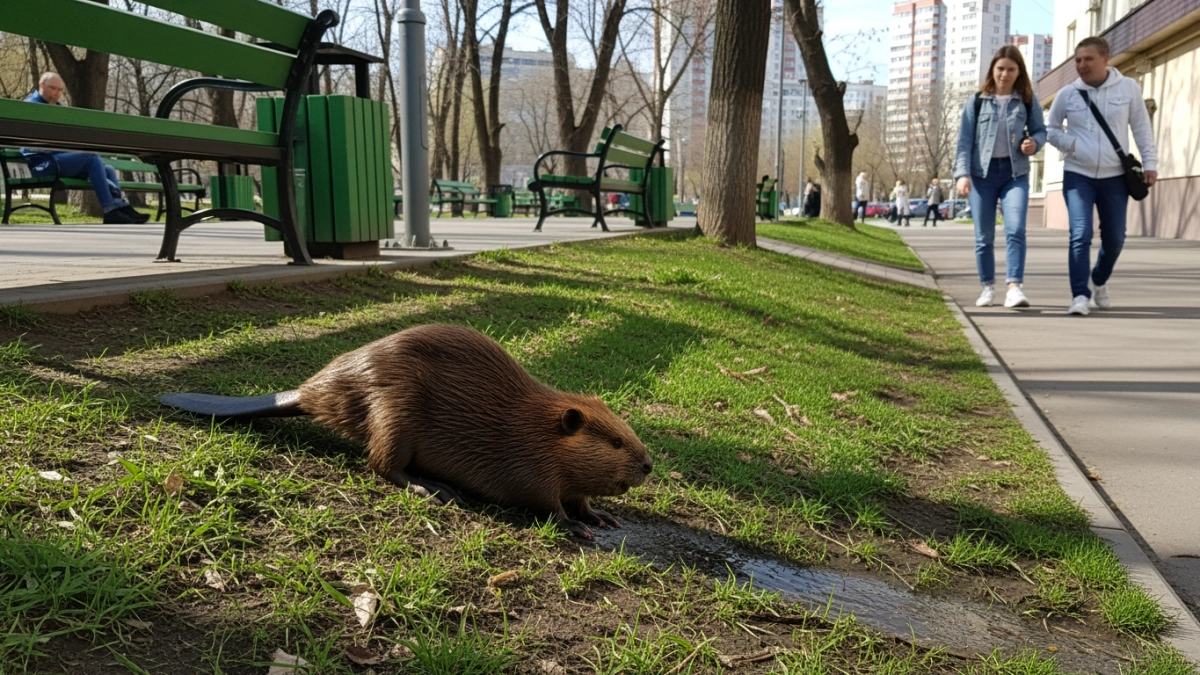 Весной молодые бобры уходят от родителей и оказываются в центре Москвы