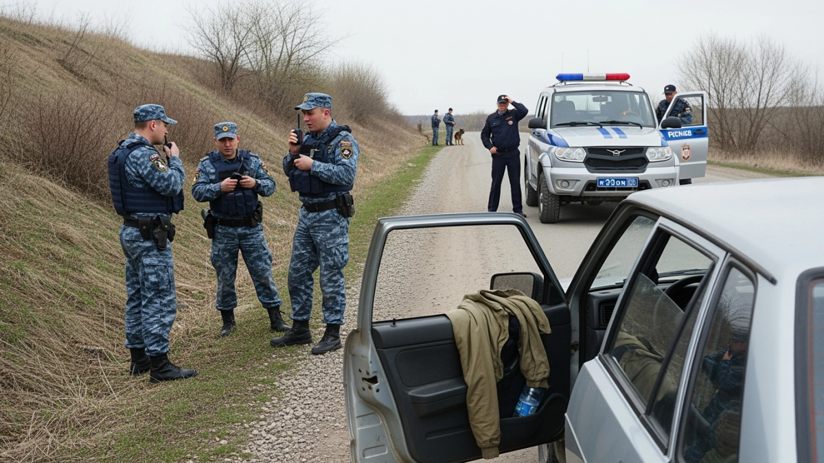 Стрелявший в полицейских бросил машину у села Белошапка и скрылся в горах