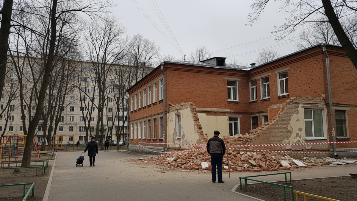 В Петербурге рухнула стена детсада-памятника конструктивизма 1930-х годов