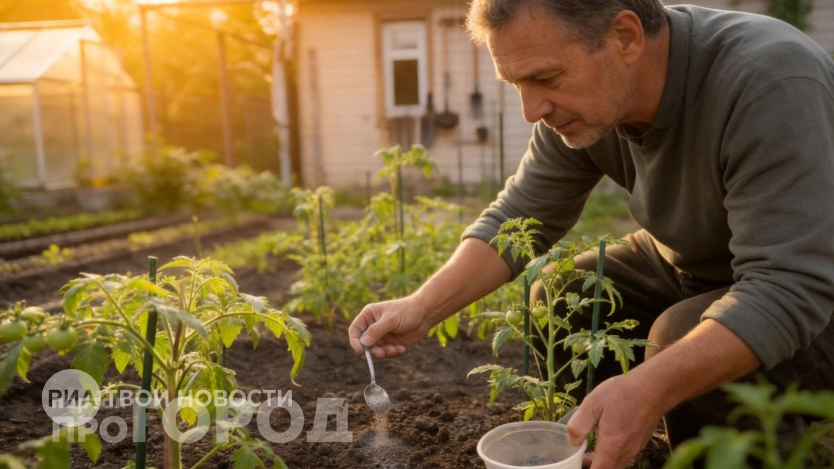 Сыплю одну добавку в лунку при высадке томатов: кусты не болеют и плодоносят до самых заморозков
