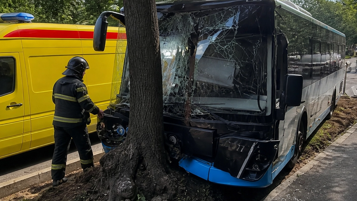 В ДТП с маршрутным автобусом на юге Москвы пострадали 17 человек