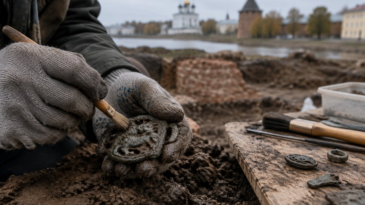 В Великом Новгороде нашли три золотоордынские накладки с изображениями драконов