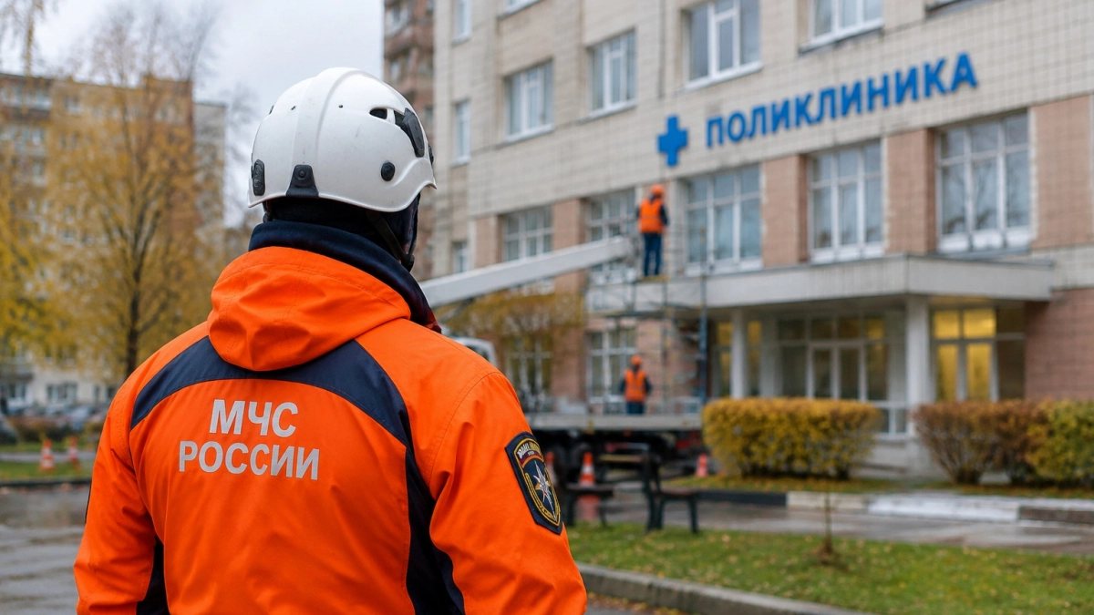 Филиал поликлиники №4 в Липецке закрыли из-за обломков дрона на крыше